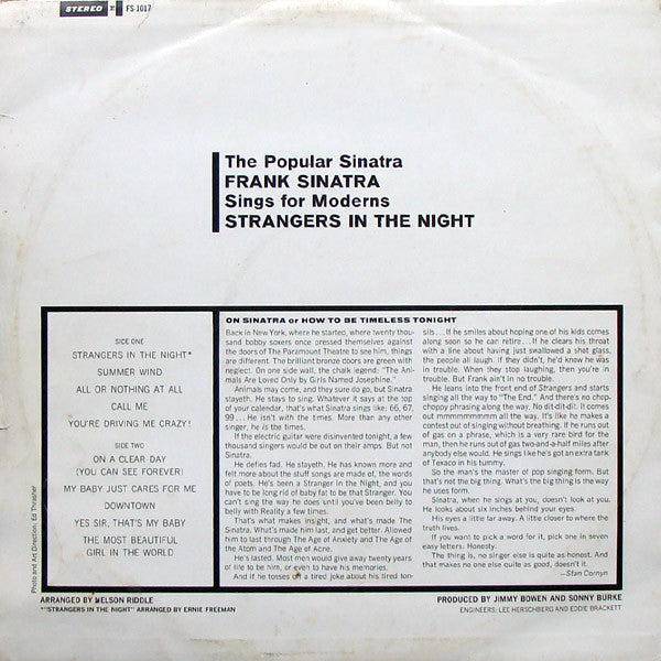 Sinatra,  Frank ‎– Strangers In The Night
