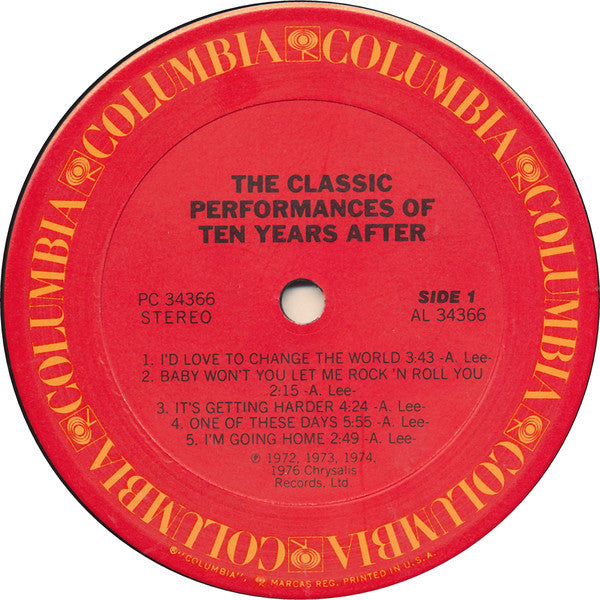 Ten Years After ‎– The Classic Performances Of Ten Years After