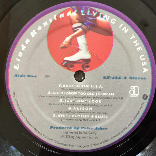 Ronstadt, Linda ‎–  Living In The USA