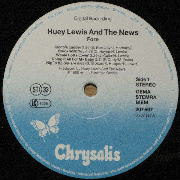 Huey Lewis And The News ‎– Fore!