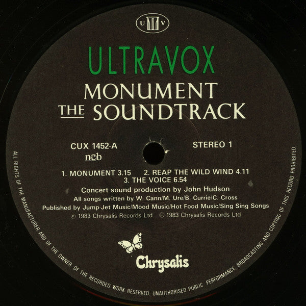 Ultravox ‎– Monument The Soundtrack