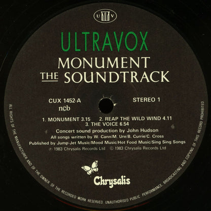 Ultravox ‎– Monument The Soundtrack