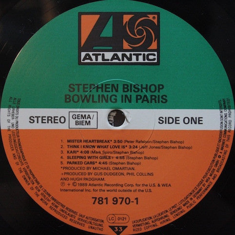 Stephen Bishop ‎– Bowling In Paris