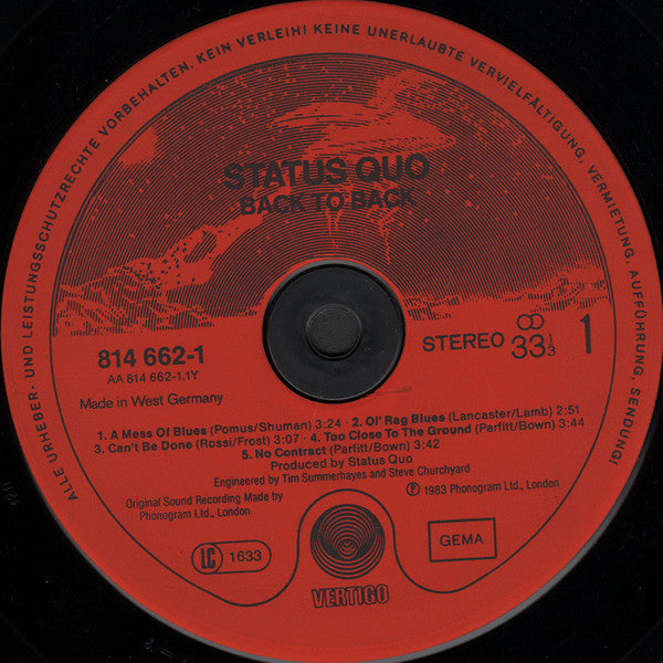 Status Quo ‎– Back To Back