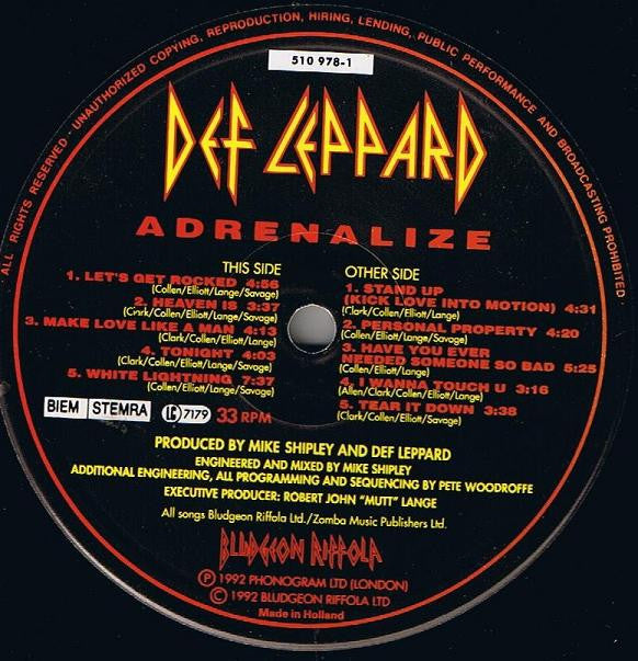 Def Leppard - Adrenalize
