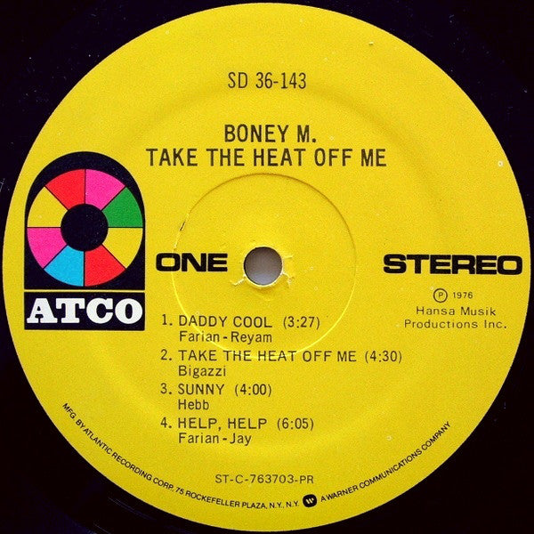 Boney M  ‎– Take The Heat Off Me