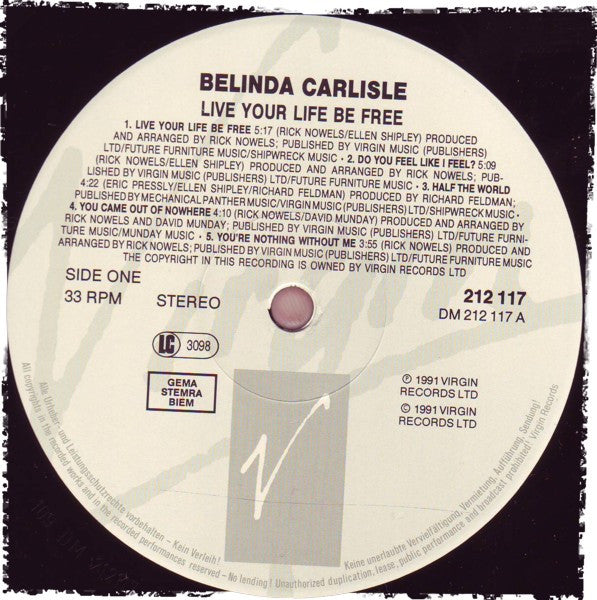 Carlisle, Belinda - Live Your Life Be Free