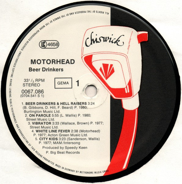 Motörhead ‎– Beer Drinkers