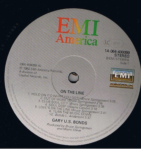 Gary U.S. Bonds ‎– On The Line