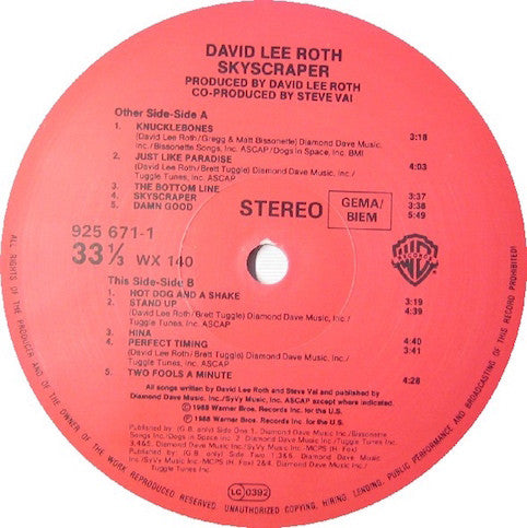 Roth, David Lee ‎– Skyscraper