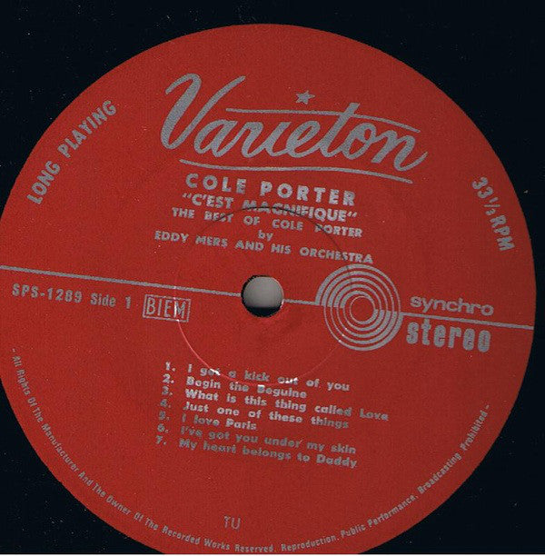 Mers, Eddy And His Orchestra ‎– Cole Porter "C'est Magnifique" The Best Of Cole Porter