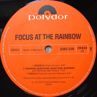Focus  ‎– At The Rainbow