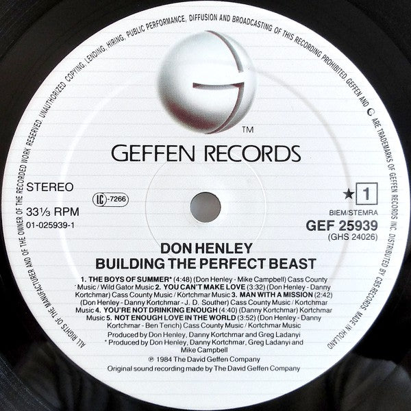 Henley, Don ‎– Building The Perfect Beast