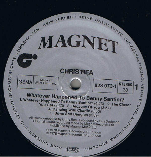 Rea, Chris ‎–Whatever Happened To Benny Santini?