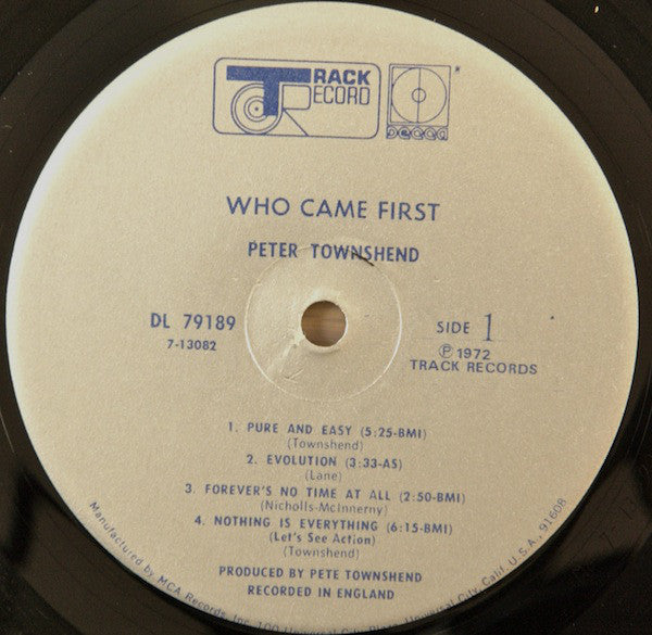 Pete Townshend ‎– Who Came First