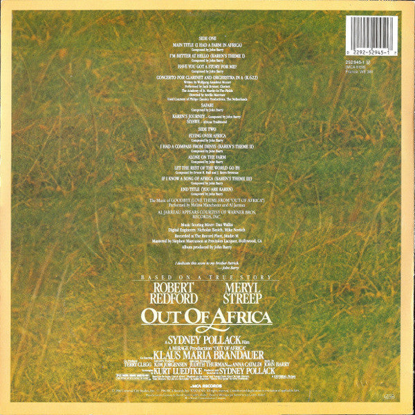 Barry,  John ‎– Out Of Africa - Ost