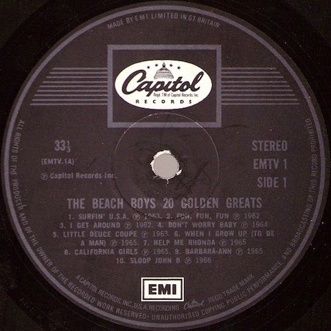 Beach Boys ‎– 20 Golden Greats