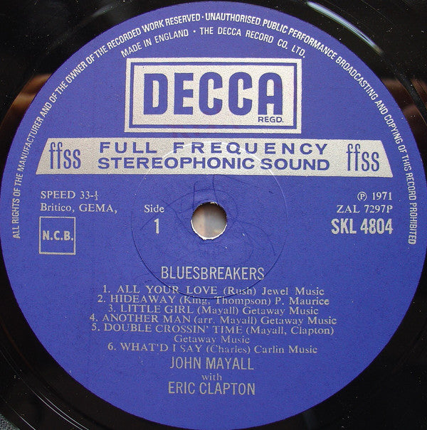 Mayall, John With Eric Clapton ‎– Blues Breakers