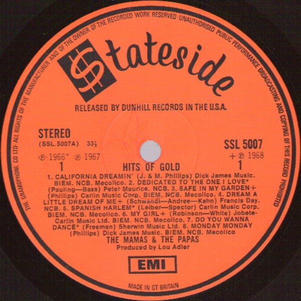 Mamas And Papas - Hits Of Gold