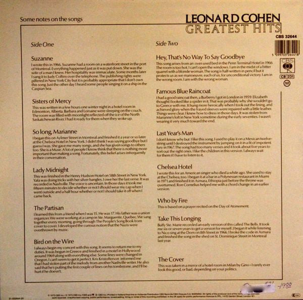 Cohen, Leonard - Greatest Hits