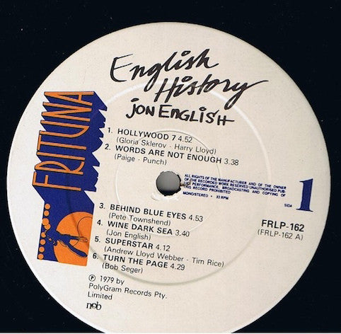 Jon English ‎– English History
