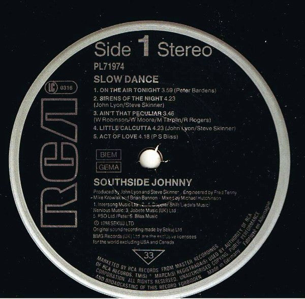 Southside Johnny ‎– Slow Dance