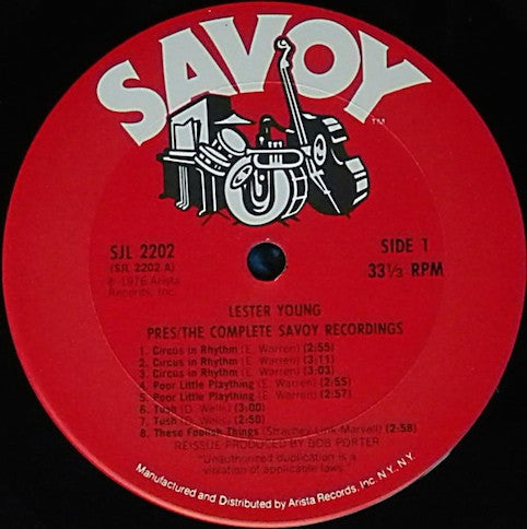 Young, Lester ‎ ‎– Pres/The Complete Savoy Recordings