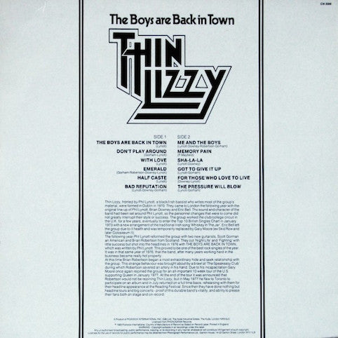 Thin Lizzy ‎– The Boys Are Back In Town