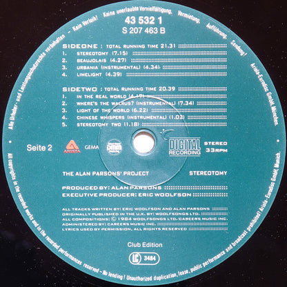 Alan Parsons Project, The ‎– Stereotomy