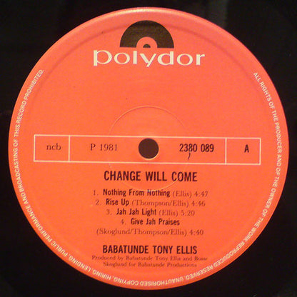 Ellis, Babatunde Tony - Change Will Come