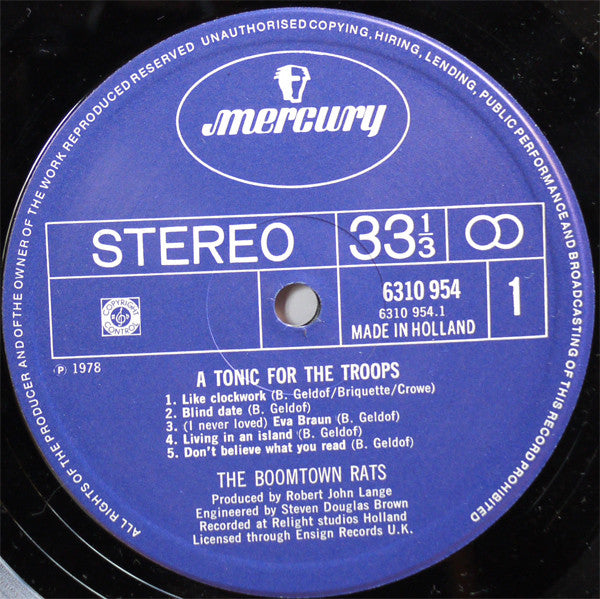 Boomtown Rats - A Tonic For The Troops