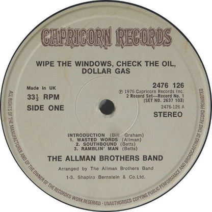 Allman Brothers Band - Wipe The Windows, Check The Oil, A Dollar Gas