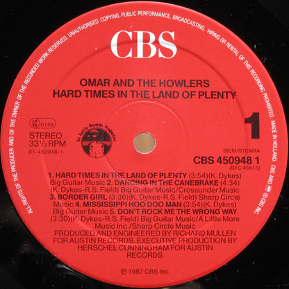Omar And The Howlers ‎– Hard Times In The Land Of Plenty