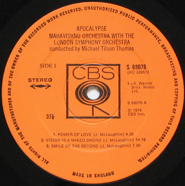 Mahavishnu Orchestra With London Symphony Orchestra ‎– Apocalypse