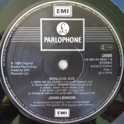 Lennon, John ‎– Menlove Ave