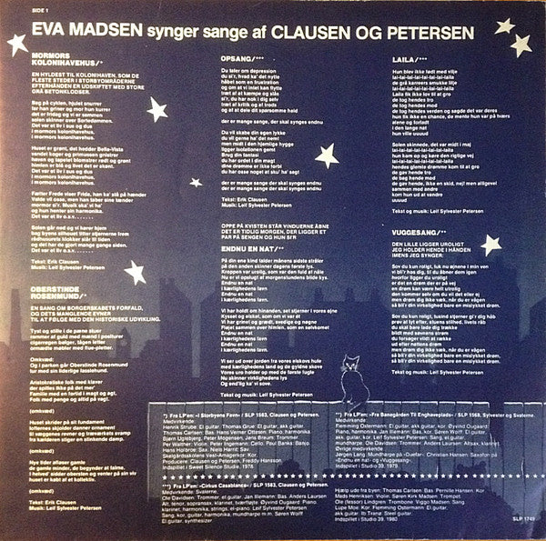 Madsen, Eva  ‎– Grammofonsangerinden Eva Madsen Synger Sange Af Clausen Og Petersen