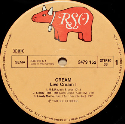 Cream ‎– Live Cream