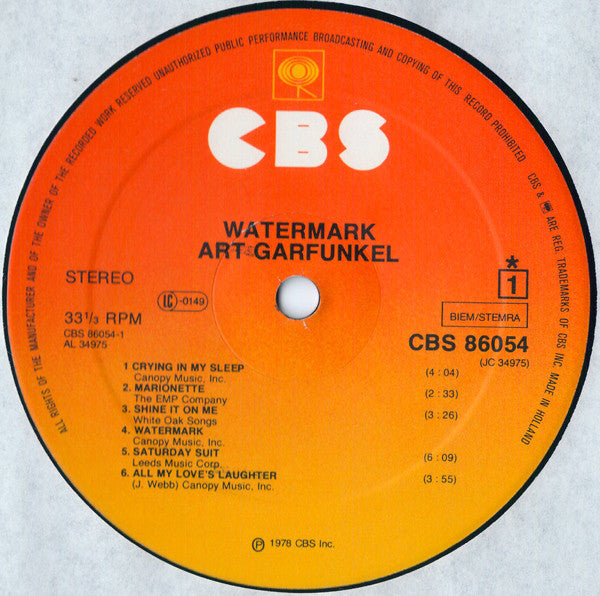Garfunkel, Art - Watermark