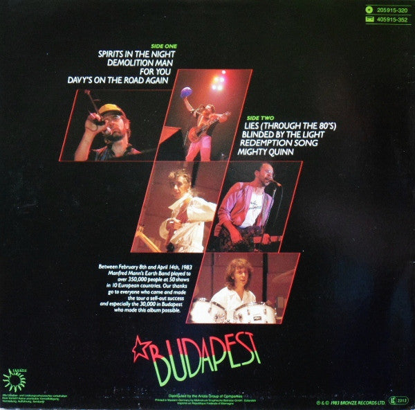 Manfred Mann's Earth Band ‎– Budapest (Live)