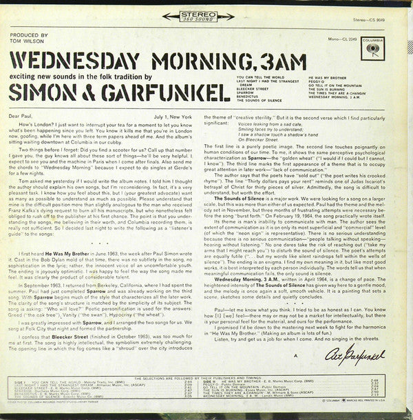 Simon & Garfunkel - Wednesday Morning, 3am