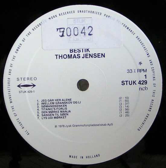 Jensen, Thomas ‎– Bestik