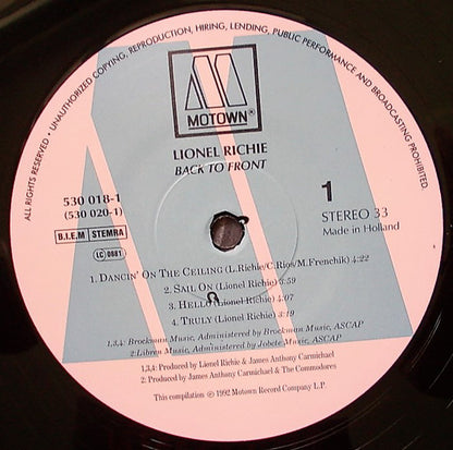 Richie,  Lionel ‎– Back To Front