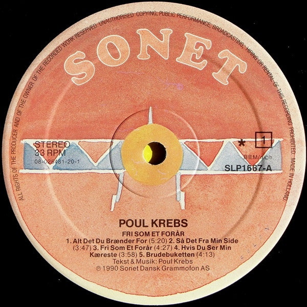 Krebs, Poul ‎– Fri Som Et Forår