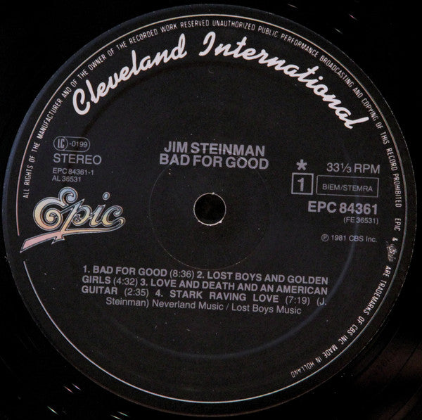 Steinman, Jim - Bad For Good