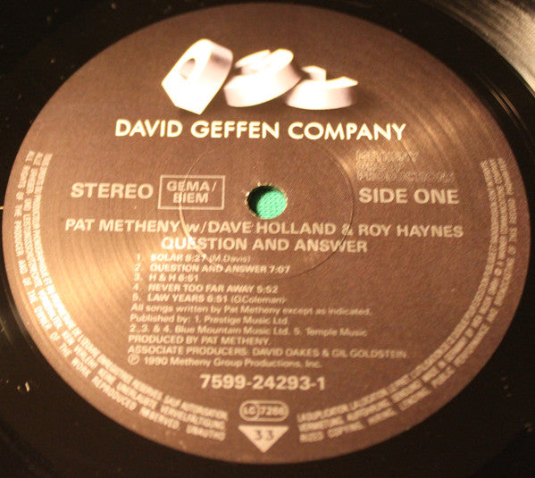 Metheny, Pat w/ Dave Holland & Roy Haynes ‎– Question And Answer