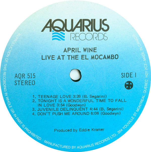 April Wine ‎– Live At The El Mocambo