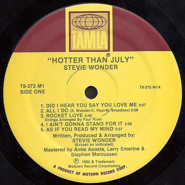Wonder, Stevie - Hotter Than July