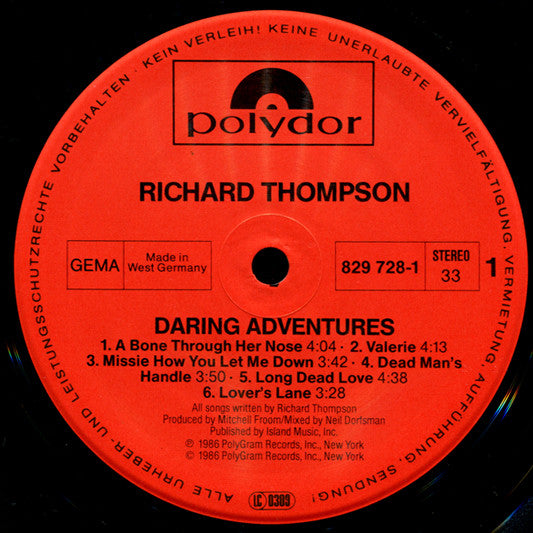 Thompson, Richard  ‎– Daring Adventures
