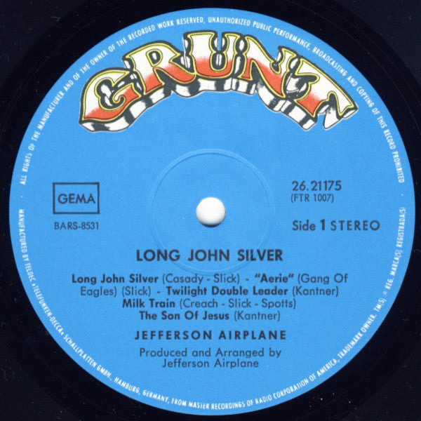 Jefferson Airplane ‎– Long John Silver