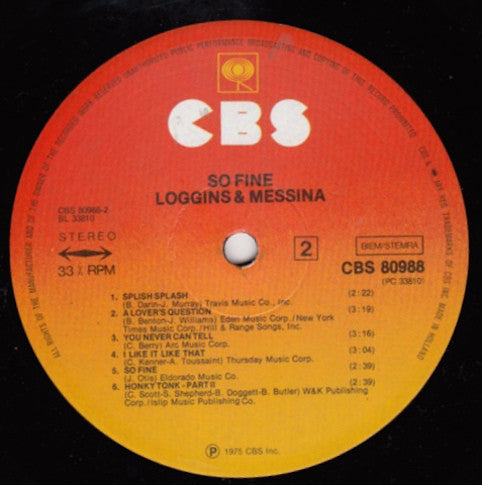 Loggins & Messina ‎– So Fine